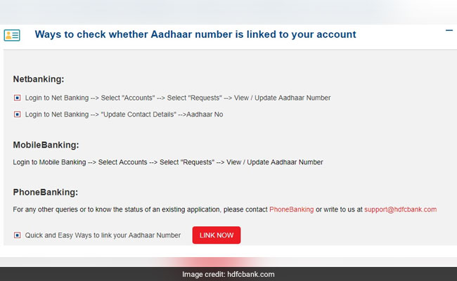 How To Check Status Of Aadhaar Linking With Hdfc Bank Account Online