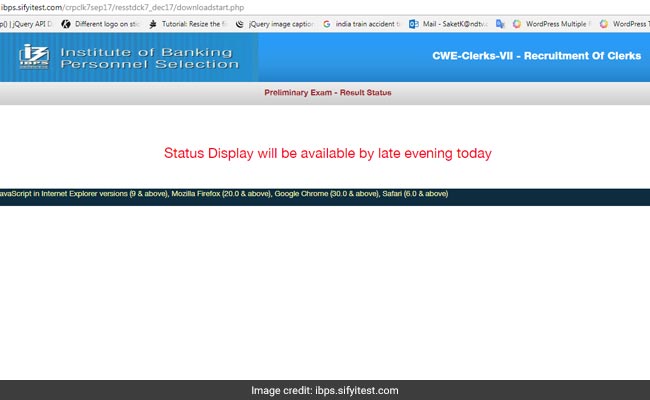 IBPS Clerk Result 2017 For Prelims Exam Today: Confirmed