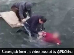 He Smashed Ice With Hands To Rescue Woman From Frozen River. Watch