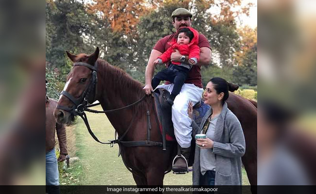 Saif Ali Khan And Kareena Kapoor Take Taimur Horse-Riding At Pataudi