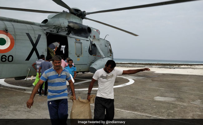 Navy Dispatches Relief To Ockhi Cyclone-Hit Lakshadweep