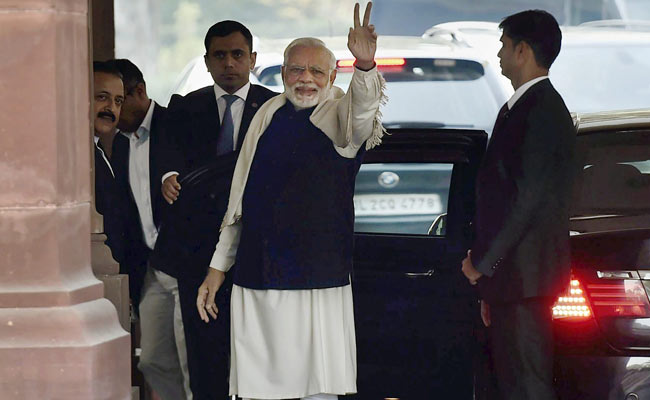 Flashing 'V' Sign, PM Modi Sets Off BJP's Gujarat, Himachal Celebration