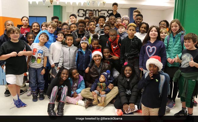 Watch: Barack Obama Dons Santa Hat, Delivers Gifts And Christmas Cheer