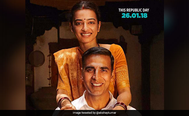 New <i>PadMan</i> Poster Features Akshay Kumar, Radhika Apte And A Sanitary Napkin