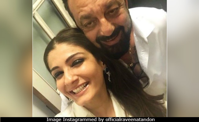 Raveena Tandon And 'Her Favourite' Sanjay Dutt In A Goofy Party Selfie