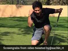 Sachin Tendulkar Produces Brilliant Celebration After A Successful Putt