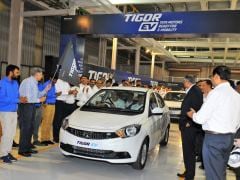 First Batch Of Tata Tigor Electric Vehicles Roll-Out From The Sanand Plant