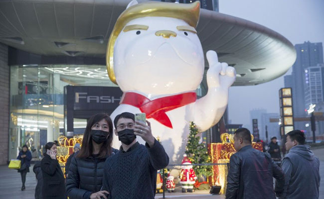 For China's 'Year Of The Dog', Mall Erects Giant Trump Dog Statue