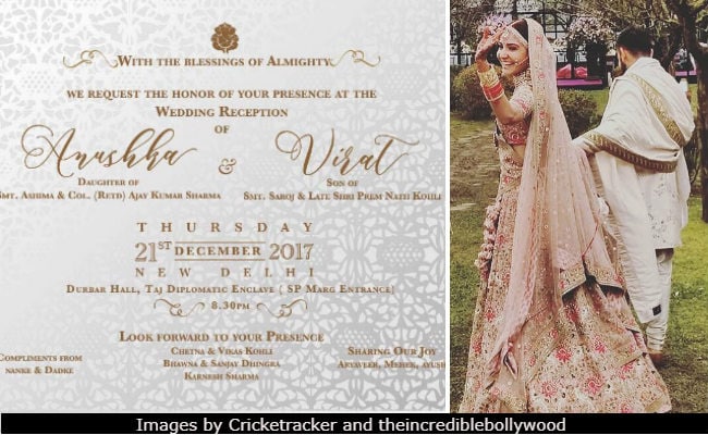 Anushka Sharma And Virat Kohli's Reception Invite Is As Dreamy As The Wedding