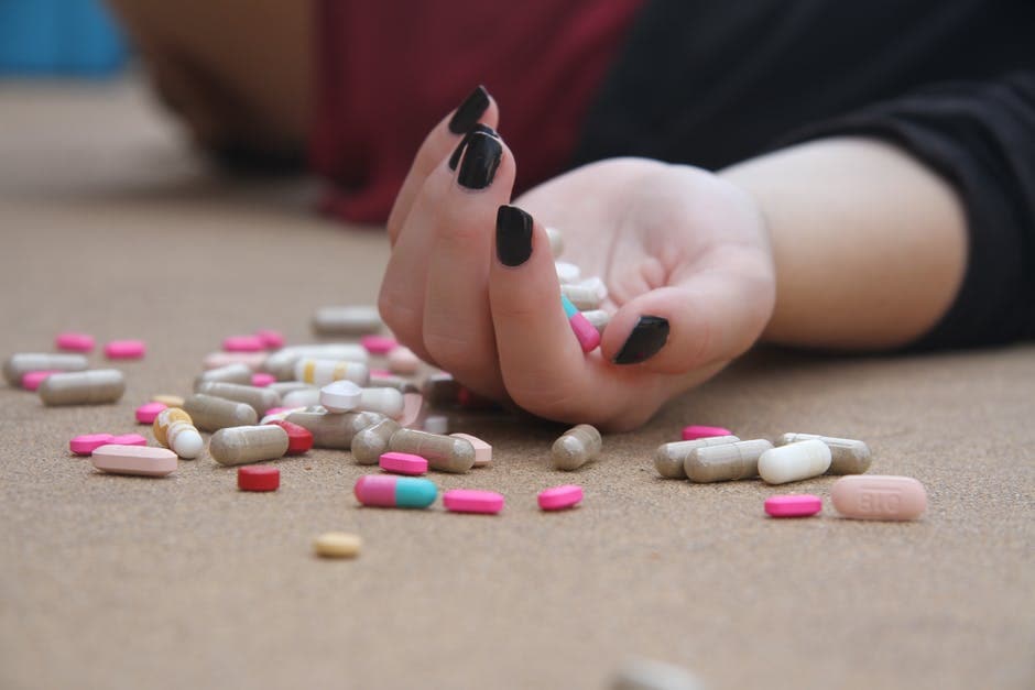 woman with pills