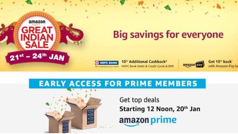 Amazon Great Indian Sale will be available from Jan 21, many products including mobile phones and TVs