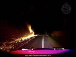 Watch: Burning Trailer Drags For 20 Kms, Throwing Debris And Flames On Highway Watch: Burning Trailer Drags For 20 Kms, Throwing Debris And Flames On Highway