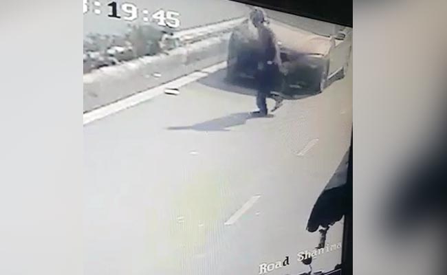 CCTV Shows 50-Year-Old Flung In Air In BMW Hit-And-Run By Delhi Student