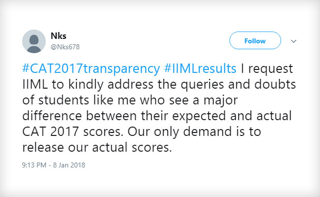 CAT 2017: Students Dissatisfied Over Difference Between Raw And Scaled Score; Take To Twitter