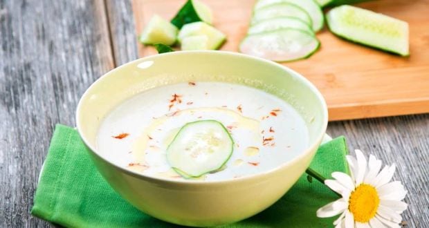 Chilled Cucumber and Prawn Soup