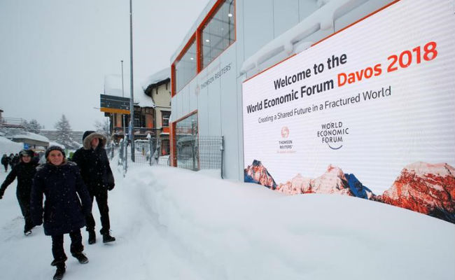 Heavy Snow Humbles The Global Elite At Davos Summit