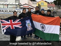Navy's All-Women Crew Sailboat INSV Tarini Docks In Falkland Islands