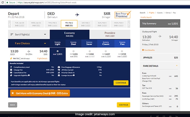 jet airways flight offer