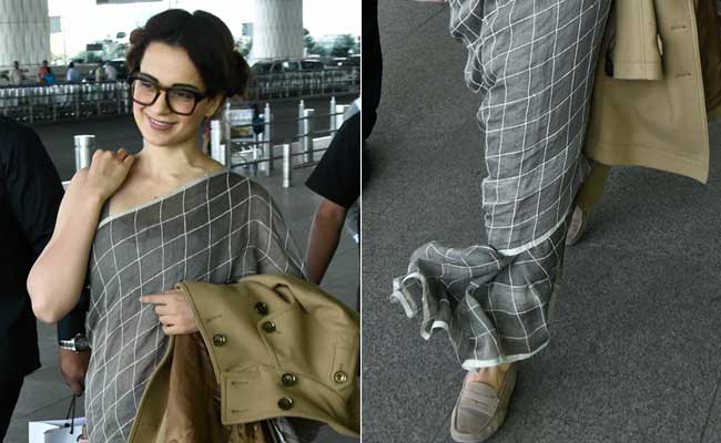 Kangana Ranaut's <i>Saree</i> With Loafers Look Is The Ultimate In Fuss-Free Style