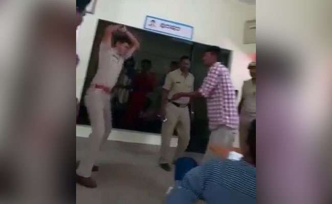 Karnataka Cop Thrashes 2 Men With Leather Strap In Police Station, Video Goes Viral