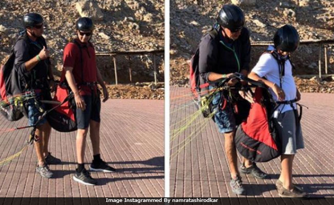 Mahesh Babu And Son Gautam Go Paragliding. Pic Shared By Wife Namrata Shirodkar