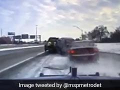 Video: Tow Driver Escapes Death As Car Skids, Lands On Top Of His Truck