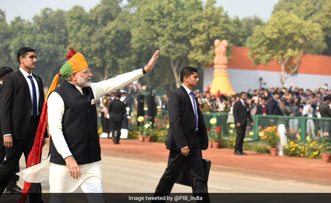 After Republic Day Parade, Prime Minister Narendra Modi Walks Down Rajpath To Greet People