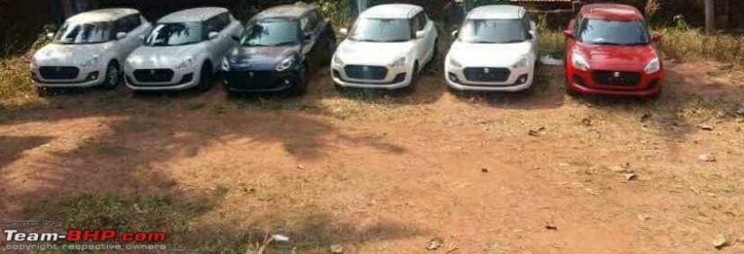 new maruti suzuki swift at dealership stockyard