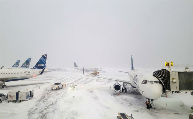 New York Airport Terminal Flooded As Brutal Cold Grips US East Coast
