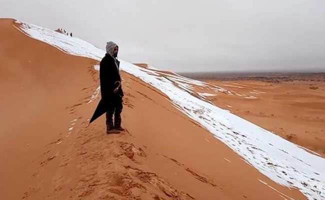 Rare Blanket Of Snow In Sahara Desert. Photos Here