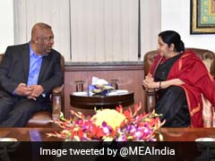 Sushma Swaraj Meets Sri Lankan Finance Minister
