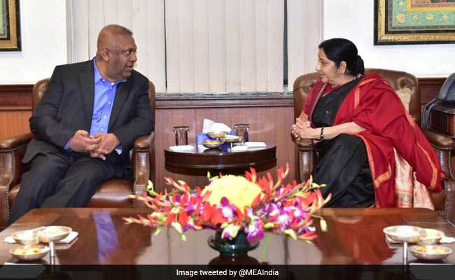 Sushma Swaraj Meets Sri Lankan Finance Minister