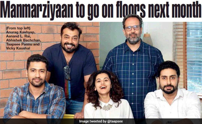 Anurag Kashyap's <I>Manmarziyaan</i> Starring Abhishek Bachchan And Taapsee Pannu To Go On Floors Next Month