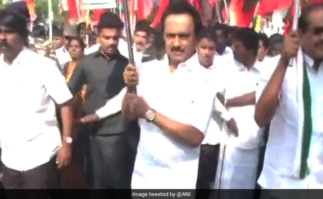 DMK Leads Opposition Protests Against Bus Fare Hike, Blocks Road In Chennai