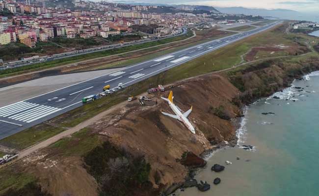 Turkish Passenger Plane Goes Off Runway Metres Away From Sea