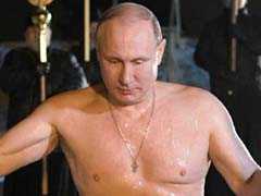In Pre-Dawn Religious Ceremony, Shirtless Putin Takes Dip In Frozen Lake