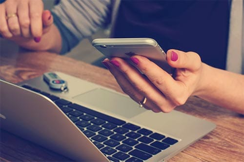 woman on a laptop