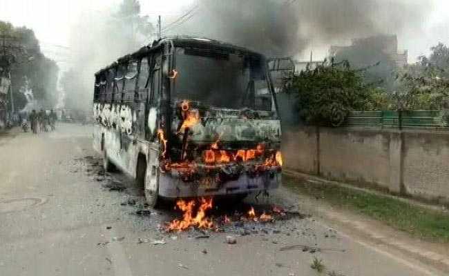 Protests In Allahabad Over Law Student's Murder, Bus Set On Fire