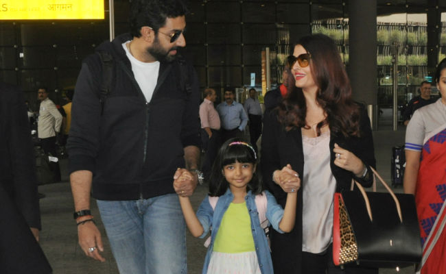 Aaradhya, Aishwarya And Abhishek Bachchan Are Back. How Cute Is Aaradhya?