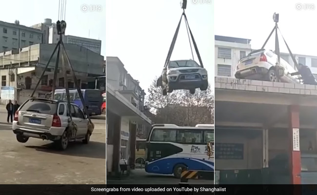 Watch: How An Illegally Parked Car Ended Up On Building Roof