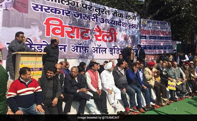 Delhi Traders Hold Mega Rally To Protest Ongoing Sealing Drive