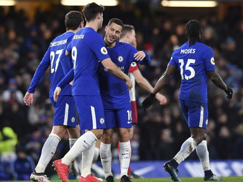 Premier League: Antonio Conte Thanks Chelsea Fans As Eden Hazard Double Eases Pressure