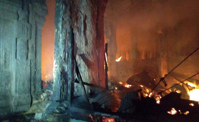 In A Major Fire At Madurai's Meenakshi Temple, Over 30 Shops Gutted