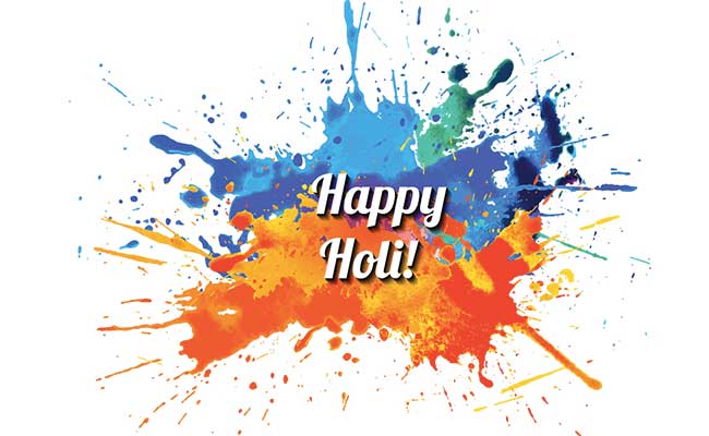 Happy holi wishes greeting card on abstract background indian  wall  stickers festival india splash  myloviewcom