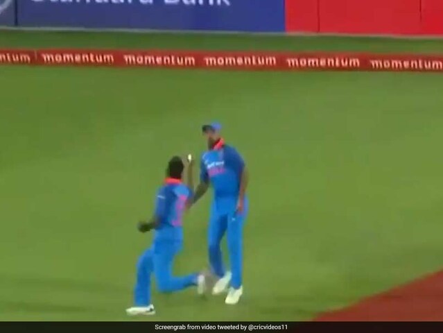 Watch: Hardik Pandya Avoids Collision With Shikhar Dhawan, Takes One-Handed Catch
