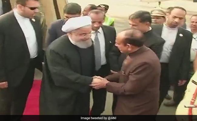 Iran President Hassan Rouhani Arrives In Hyderabad