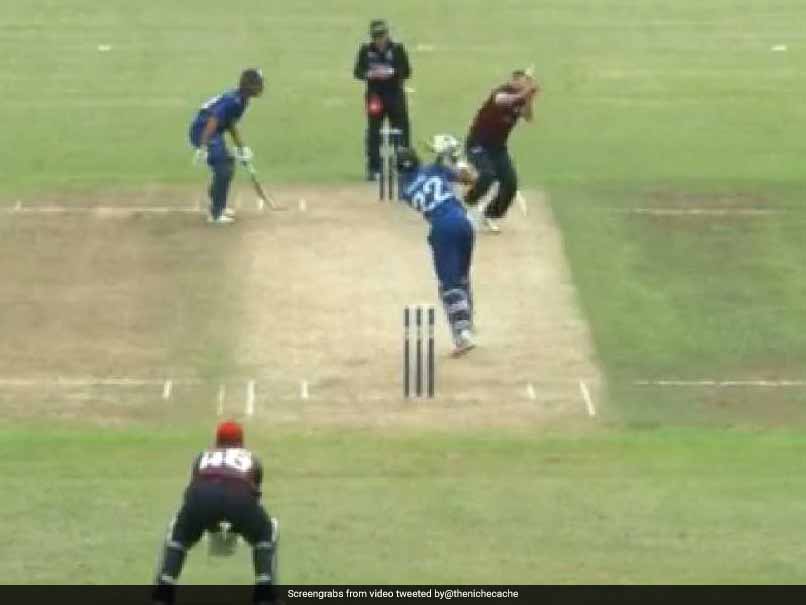 Watch: Cricket Ball Hits Bowler's Head, Sails Away For A Six