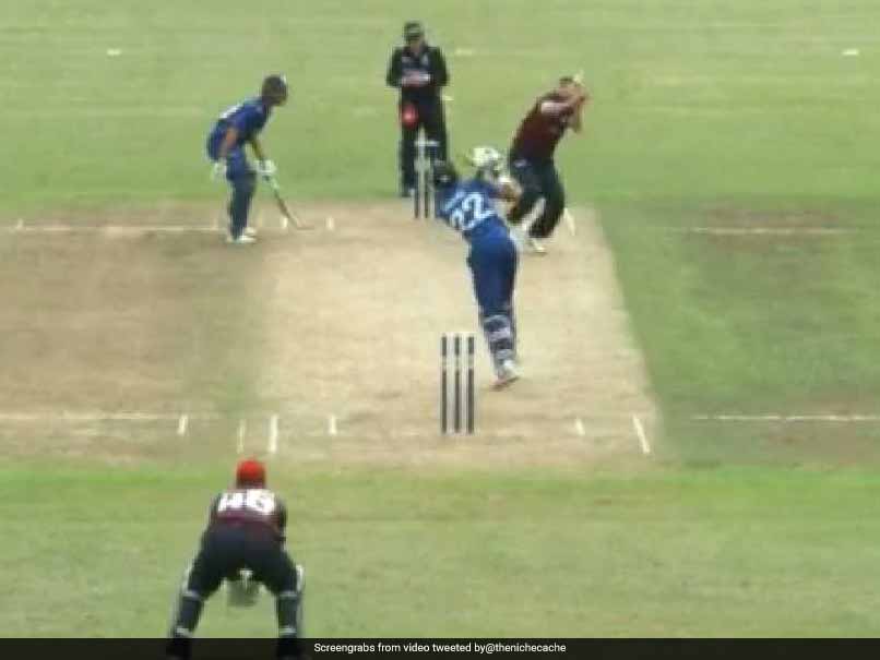 Watch: Cricket Ball Hits Bowlers Head, Sails Away For A Six