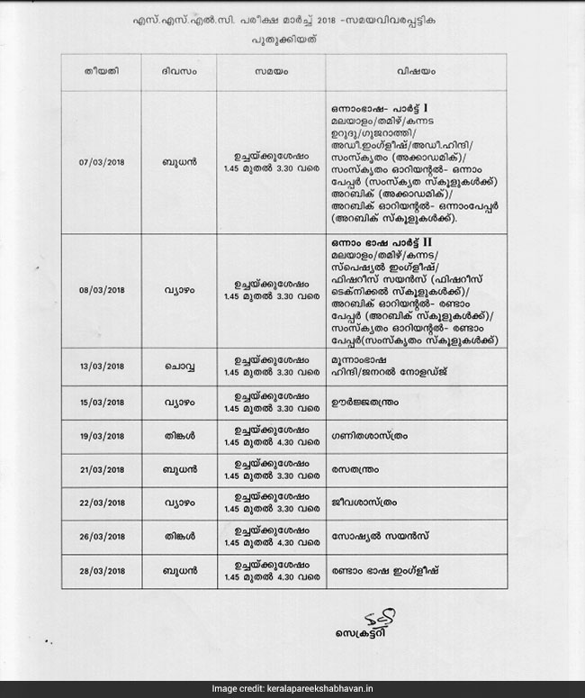 kerala sslc exam revised time table, Kerala SSLC Exam , Kerala SSLC Exam 2018, SSLC Revised Time Table, SSLC Revised Time Table, SSLC Time Table 2018