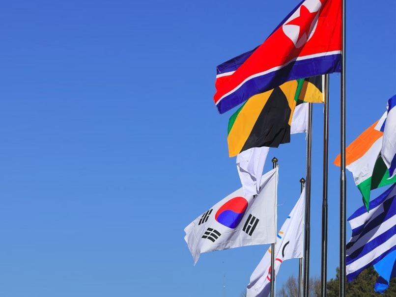 North Korean Flag Raised In South Korea For Winter Olympic Games